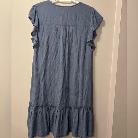 Fyre Blue Ruffle Sleeve Mini Dress - Picture 2 of 4